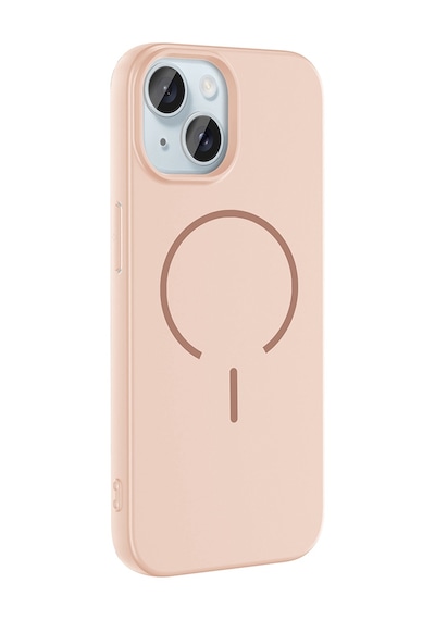 Apple Uyumlu iPhone 15 Kılıf M-safe Şarj Özellikli Sys Meta Kapak - Rose Pembe Rose Pembe