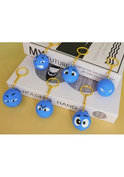 3d Baskı Emoji Anahtarlık Renkli Duygu İfadeli Çanta Süsü Çok Renkli