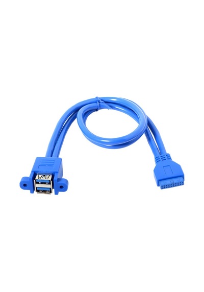 Alfais 4993 Usb 3.0 19 20 Pin Dişi To 2X Anakart Panel Tipi Kablo