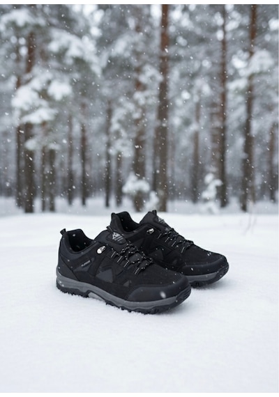Erkek Siyah Gümüş Trekking Kısa Bot Outdoor Ortopedik Ayakkabı 405 Siyah - Gümüş