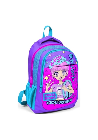 Coral High Mor Pembe Mavi K-pop İlkokul Ve Ortaokul Sırt Çantası