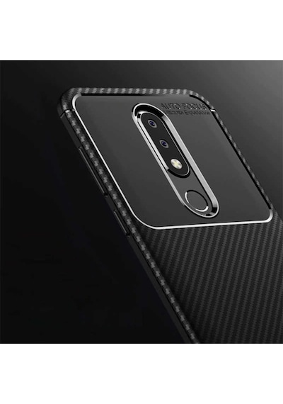 Nokia 5.1 Plus Kılıf Karbon Silikon Case