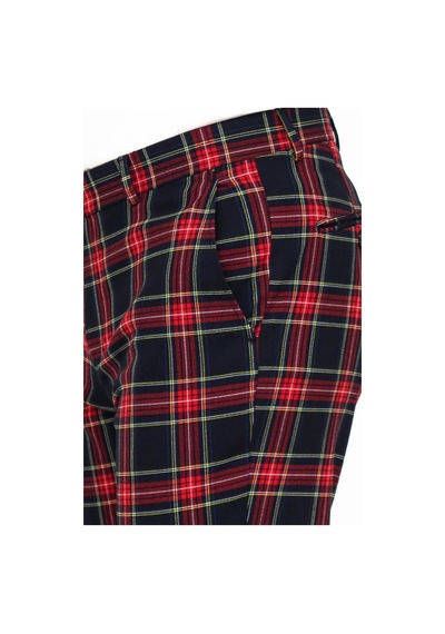 Wessi Ekose Desenli Slim Fit Lacivert Erkek Pantolon Lacivert
