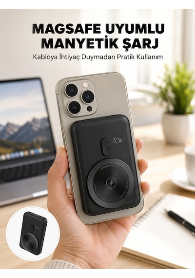 Kablosuz Ve Kablolu Kullanım Sunan Taşınabilir Powerbank Yeni Nesil 3855796