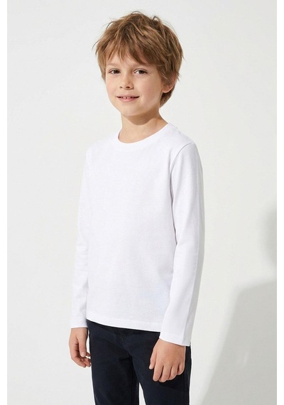 Breeze Erkek Çocuk Uzun Kollu Tişört Basic 4-8 Yaş, Kırık Beyaz Kırık Beyaz