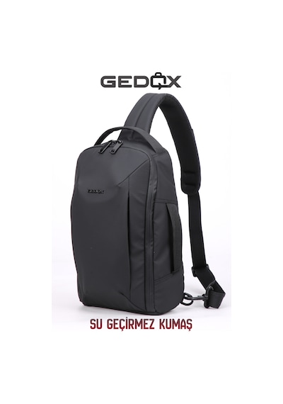 Gedox Siyah Su Geçirmez 3 Bölmeli Erkek Çapraz Göğüs Ve Tek Omuz Çantası Bodybag Günlük El Ve Sırt Çantası Gdx2103