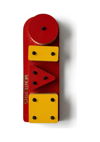 Montessori 4 Parça Renkli Geometrik Eğitici Ahşap Puzzle