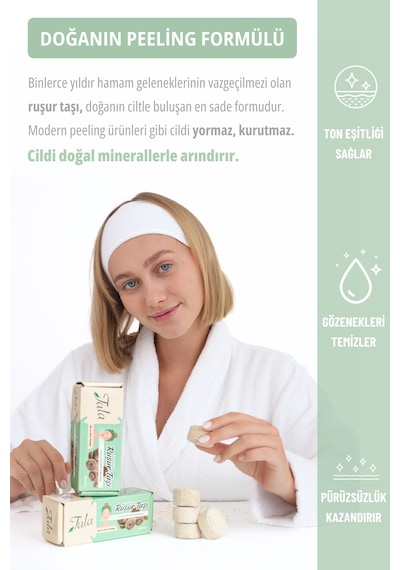 Tala Ruşur Taşı Beyazlatıcı Ölü Derilerden Arındırıcı Yüz Ve Vücut Peelingi 6 Adet İran Hamam Taşı