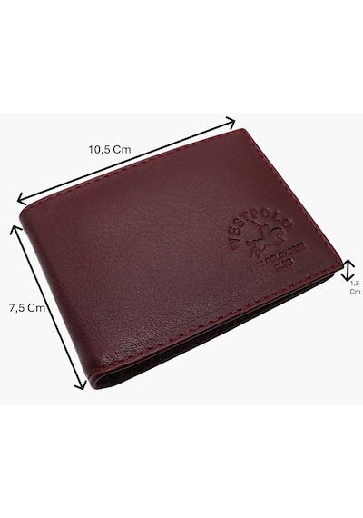 Westpolo Hakiki Deri Kağıt Para Ve Bol Şeffaf Kart Bölmeli Unisex Kartlık - Bordo Bordo