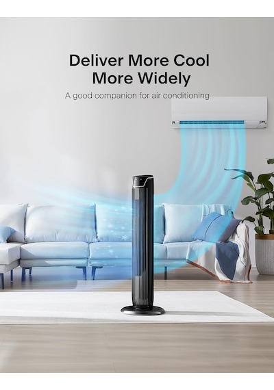 Ayrex Pelonıs Kule Fan, Uzaktan Kumanda, 38db Fısıltı Sessizliği, 5 Hız Kademesi Ve 4 Mod, Led Ekran, 15h Zamanlay