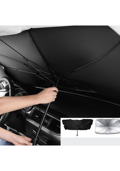 Oto Araç Güneşlik Ön Cam Katlanabilir Pratik Etkili Dayanıklı Şemsiye Tip 130x75cm Glz02350150 1 Adet