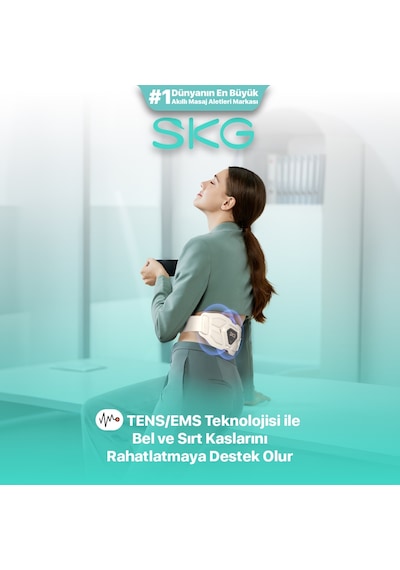 Skg W9 Pro Tens-Ems Bel Ve Sırt Masaj Aleti, Isı Terapisi-Termoterapi, Fototerapi Bel Kemeri Krem