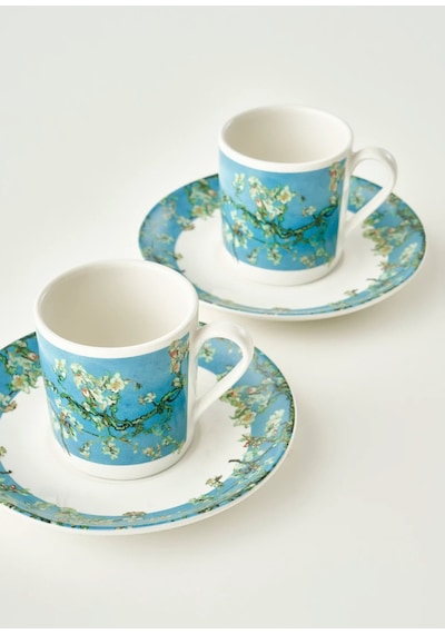 Bella Maison Van Gogh Almond Blossom 2'li Kahve Fincanı Seti Turkuaz 90 Cc Turkuaz