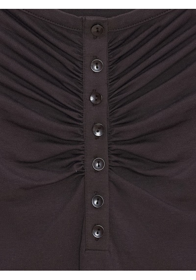 Dilvin 32661 Düğme Detaylı Bodysuit-koyu Kahve Koyu Kahve