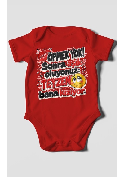 Morivokids Teyzeye Özel Kısa Kollu Bebek Body %100 Pamuk Zbn156-kk Kırmızı