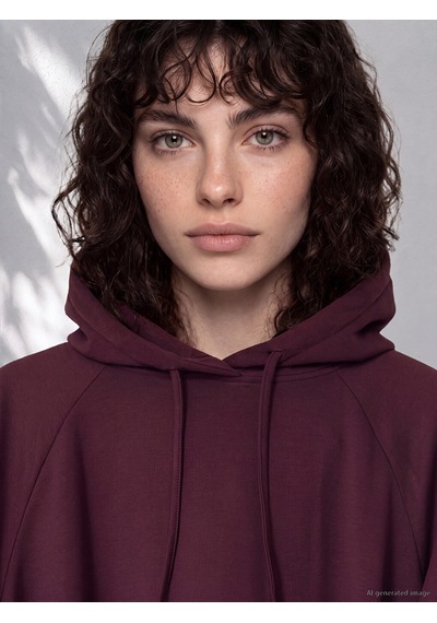 Lcw Petite Bordo Bağcıklı Soft Touch Kadın Hoodie