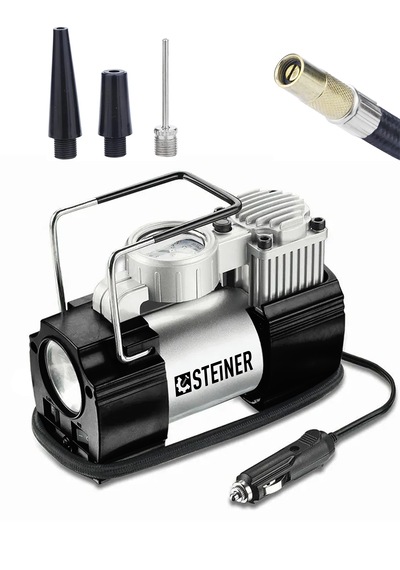 Steiner 12v Çakmaklık Girişli 150 Psi Mini Hava Kompresörü Siyah
