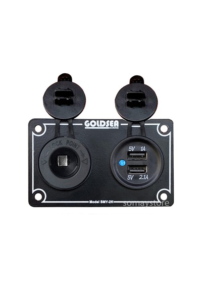 Goldsea Marine Tekne Şarj + Usb Soketi Alüminyum Çerçeveli 12-24V