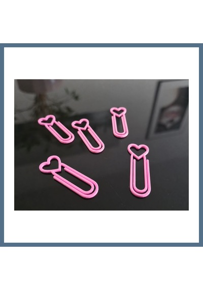 Buradabulabilirsin 3d Baskı Kalp Figürlü Ataç - 10lu Set - Pembe Bbz
