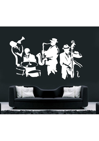 Jazz Grubu Müzik Duvar Sticker 120 x 71 Cm