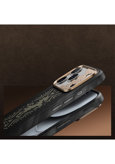 Apple iPhone Uyumlu 17 Pro Max Kılıf M-safe Şarj Özellikli Karbon Fiber Benks Knight Armorpro Kevlar Kapak Siyah