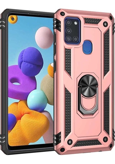 Galaxy A21s Kılıf Zore Vega Kapak Rose Gold