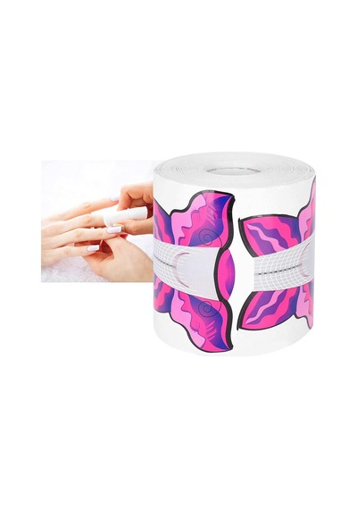 Adanil Pembe Kelebek Protez Tırnak Şablon 100'lü Referans Çizgili Tırnak Şablonu