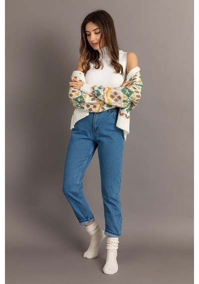 Lavajeans Açık Mavi Likralı Mom Süper Yüksek Bel Mom Jeans Açık Mavi
