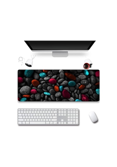 Sonictouch Renkli Çakıl Taşları Gamer Oyuncu Dikişsiz Sıvı Geçirmez Klavye Mouse Pad 32x70cm Mousepad