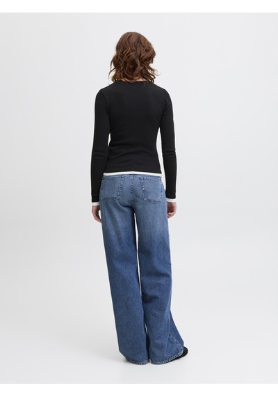 Jack & Jones Kadin Bisiklet Yaka Tisört - Henna - 12297870 Siyah