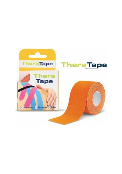 Thera Tape Kinesio Sporcu  Bandı Yüz & Vücut Uyumlu Kinezyo Bant Turuncu 5 CM x 5 M