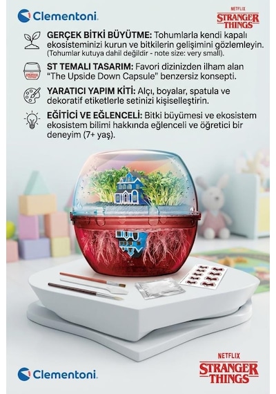 Clemento-ni Ekosistem Dünya Kapsülü Ters Yüz Tasarımlı Gerçek Bitki Yetiştiren Oyucak Yapım Kiti