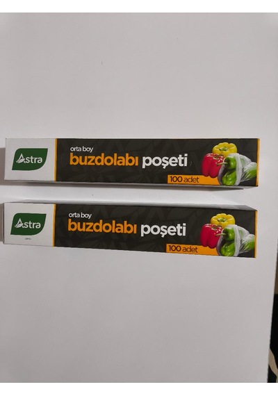 2 Kutu Astra Buzdolabı Poşeti Orta Boy 200 Adet