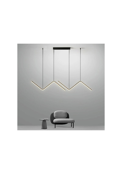 Antrasit 120cm Led 6500k Soğuk Beyaz Modern Avize Yemek Masası