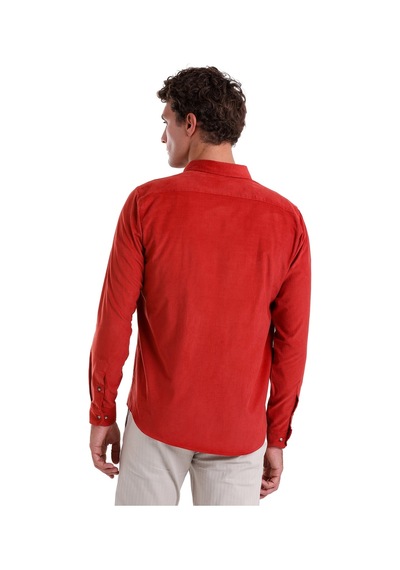 Hatemoğlu Kiremit Comfort Fit Düz 100% Pamuk Düğmeli Yaka Uzun Kollu Casual Kiremit Hatemoğlu Kiremit Comfort Fit Düz 100% Pamuk Düğmeli Yaka Uzun Kollu Casual Kiremit