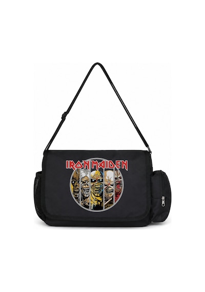 Sevbano Iron Maiden Rock Metal Müzik Grubu Baskılı Unisex Okul, Spor, Ofi Siyah