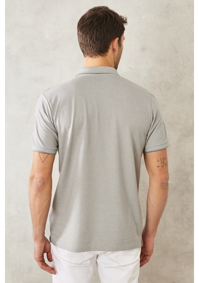Ac&Co / Altınyıldız Classics Polo Yaka Cepli Regular Fit Bol Kesim Düz Tişört - 465114609 Gri