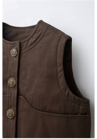 Minigimin Cicileri Milano Gabardin Kapitone Elyaflı Unisex Çocuk Yelek - Kahve Kahverengi Minigimin Cicileri Milano Gabardin Kapitone Elyaflı Unisex Çocuk Yelek - Kahve Kahverengi