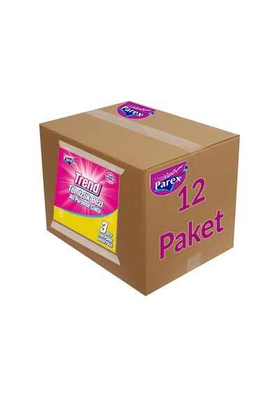 Trend Temizlik Bezi 3'lü 12 Paket 1 Koli Gri