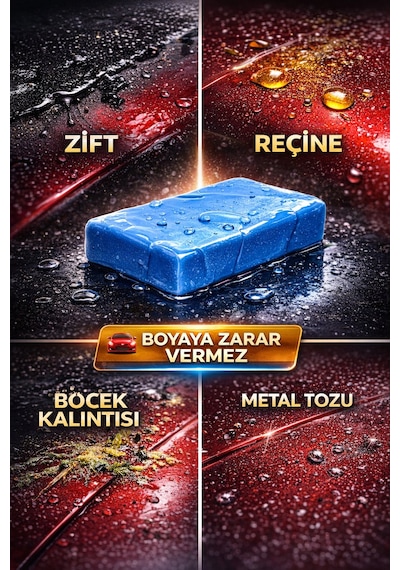 Oto Yüzey Temizleme Kil Hamuru Clay Bar Reçine Zift Balata Tozu Temizleyici