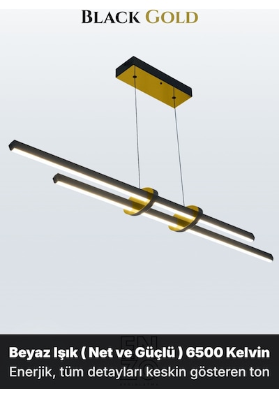 Cosmo 2 Gold Lineer Led Sarkıt Avize Kumandalı Dim Edilebilir Aşağı Işık Beyaz Işık