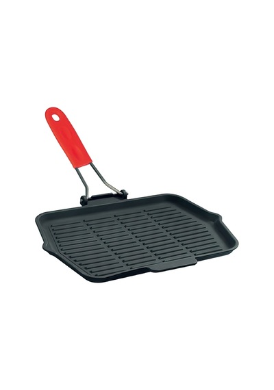 Lava Izgara Tava 21X30 Cm Tel Saplı Silikon Tutamaklı Kırmızı LV