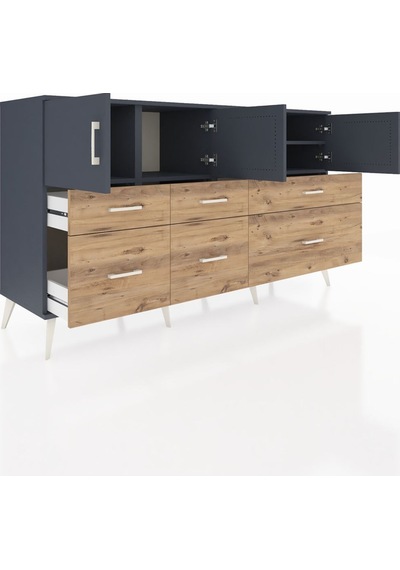 Kronos Konsol 4 Raflı 6 Çekmeceli 4 Kapaklı 176x59x99 Antrasit-an Antrasit-antrasit/çam Kronos Konsol 4 Raflı 6 Çekmeceli 4 Kapaklı 176x59x99 Antrasit-an Antrasit-antrasit/çam