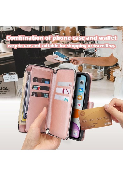 İphone 13 Pro İçin Cüzdan Kılıf, Premium Manyetik Kapatma Fermuarlı Cep Folyo Pu Deri Kapaklı Kılıf Kapak 9 Kart Yuvalı Destek Çubuğu İphone 13 Pro 6,1 İnç - Pembe Altın Çok Renkli İphone 13 Pro İçin Cüzdan Kılıf, Premium Manyetik Kapatma Fermuarlı Cep Folyo Pu Deri Kapaklı Kılıf Kapak 9 Kart Yuvalı Destek Çubuğu İphone 13 Pro 6,1 İnç - Pembe Altın Çok Renkli