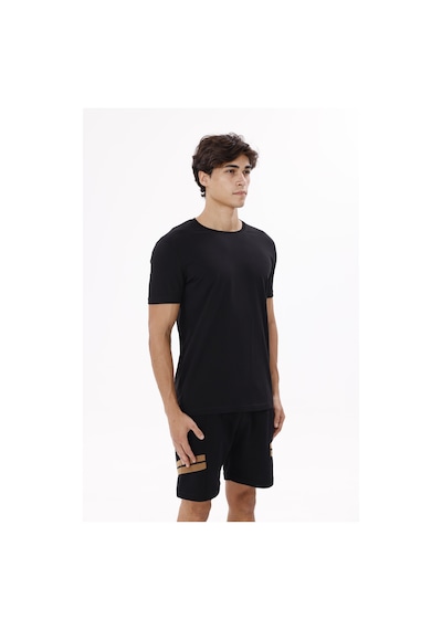 Rowinger Rahat Kesim Pamuklu Bisiklet Yaka Basic Tişört Black
