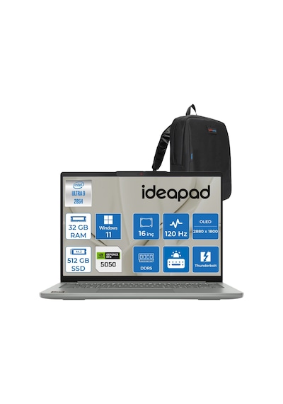 Lenovo IdeaPad Pro 5 16IAH10 83JM004WTRH12 Ultra 9 285H 32 GB 512 GB SSD 8 GB RTX5050 16" W11H Dizüstü Bilgisayar + Zetta Çanta