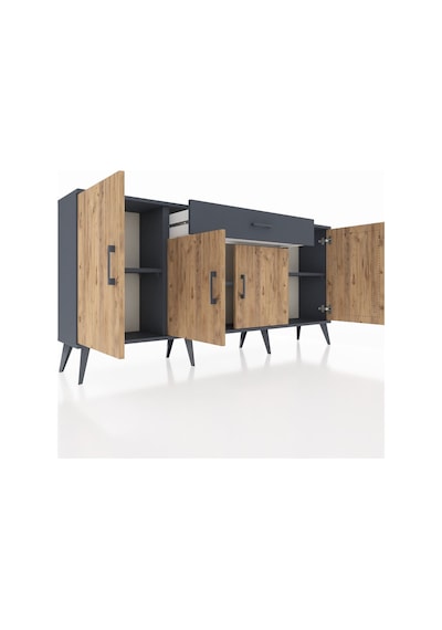 Arges Konsol 3 Raflı Tek Çekmeceli 4 Kapaklı 176x30x83 Antrasit-çam/antrasit Çam/antrasit Arges Konsol 3 Raflı Tek Çekmeceli 4 Kapaklı 176x30x83 Antrasit-çam/antrasit Çam/antrasit