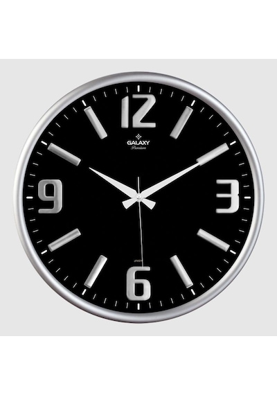 Premium Serisi Metal Çerçeveli Kabartma Rakamlı Bombe Camlı 35 Cm Duvar Saati Gri Diğer