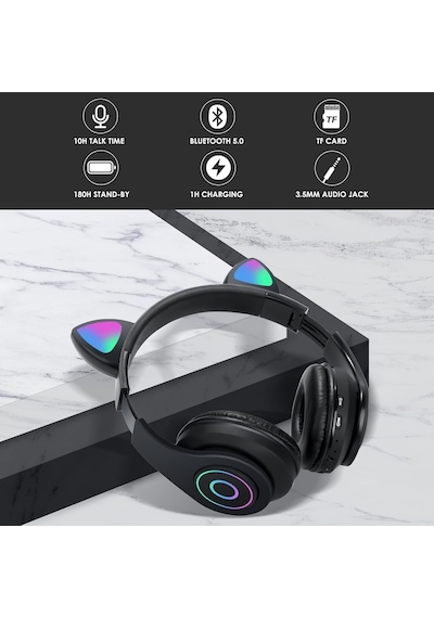 Kedili Kablosuz Bluetooth Kulaklık Led Işıklı Mikrofonlu Raydolu Fm Çocuk Kulaklığı, Kulak Üstü Sevimli Kedi Kulaklık Led Işıklı Katlanabilir Kablosuz Kulaklık Okul/tablet/pc/telefon Siyah Kedili Kablosuz Bluetooth Kulaklık Led Işıklı Mikrofonlu Raydolu Fm Çocuk Kulaklığı, Kulak Üstü Sevimli Kedi Kulaklık Led Işıklı Katlanabilir Kablosuz Kulaklık Okul/tablet/pc/telefon Siyah