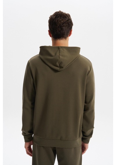 AR-MA Arma Erkek Slim Fit Baskılı Kapüşonlu Kanguru Cepli Interlok Sweatshirt %80 Pamuk %14 Polyester %6 Elastane K30254685202 Haki
